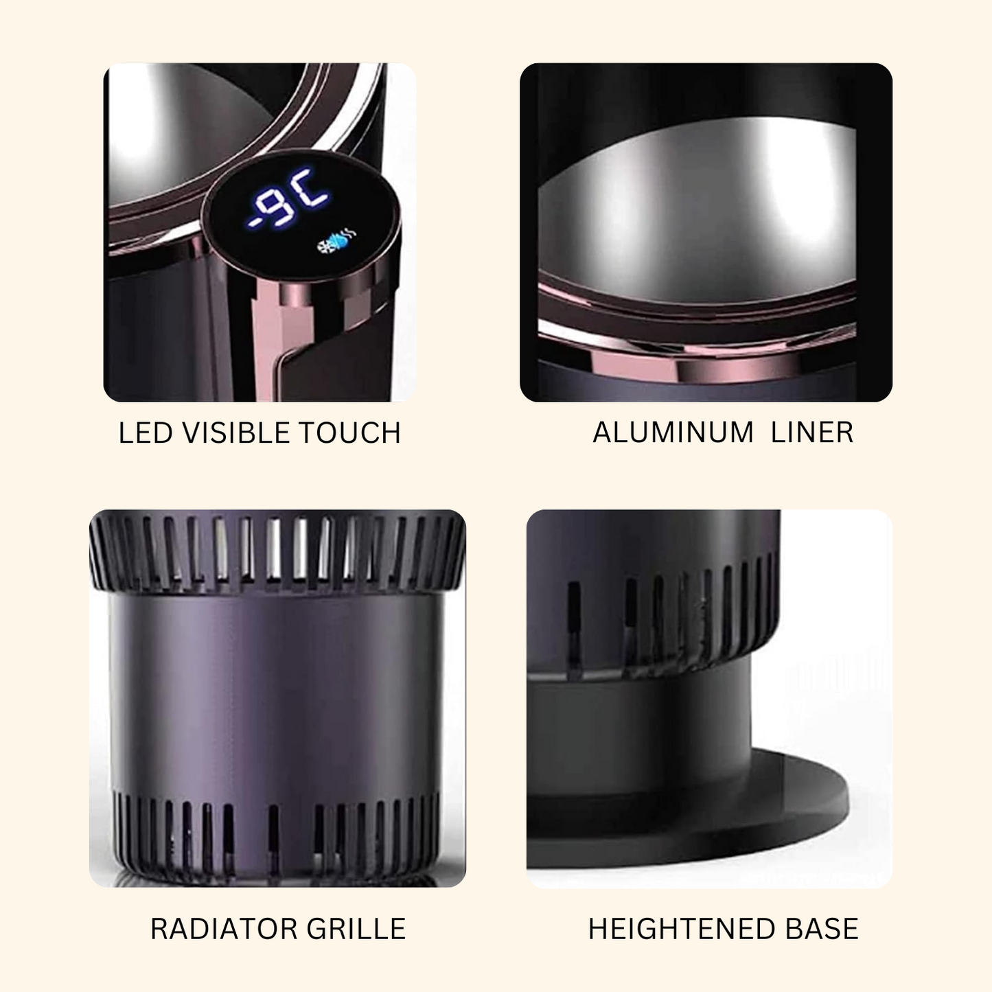 Portable Smart 2 In 1 12V Car Cup Cooler Warmer