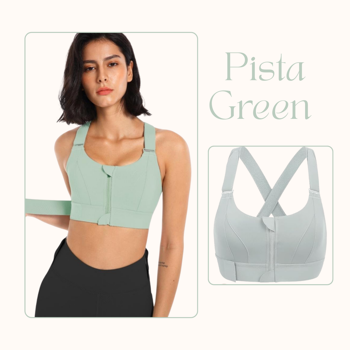 Women Sports Bras Tights Crop Top Yoga Vest Front Zipper Plus Size Adjustable Strap