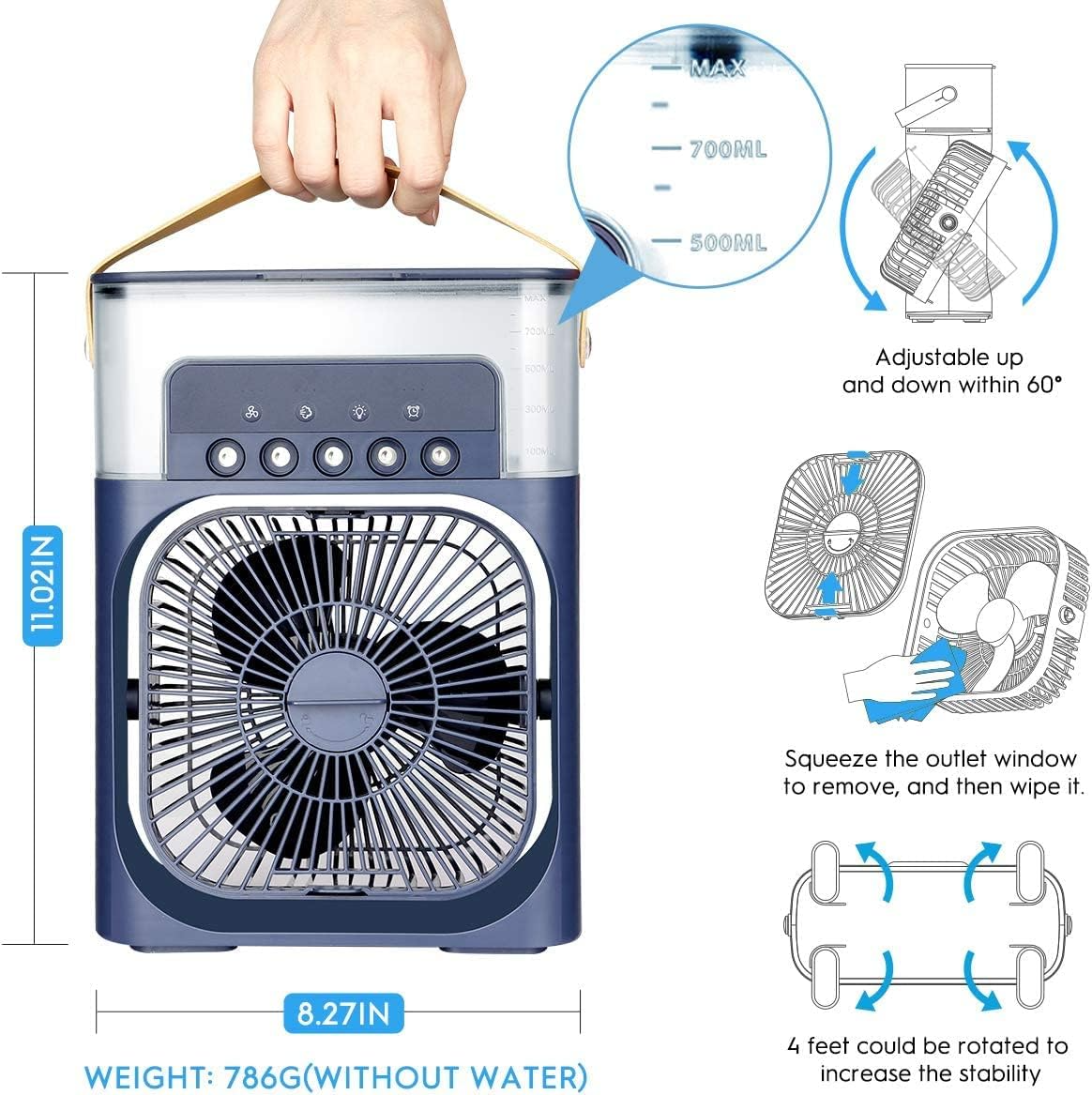 Portable 3 in 1 Mini Air Cooler Fan