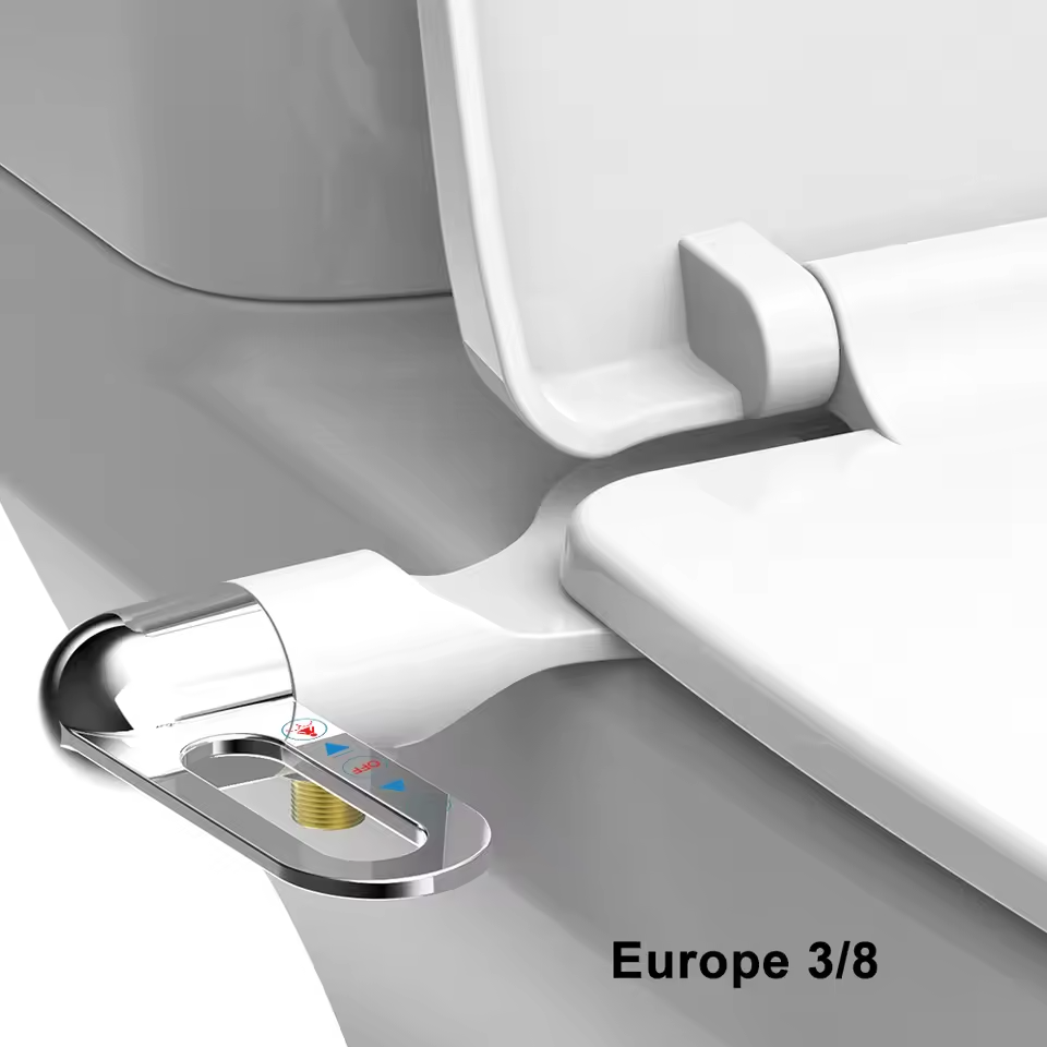 Plastic Toilet Bidet Attachment with Dual Self-Cleaning Nozzles