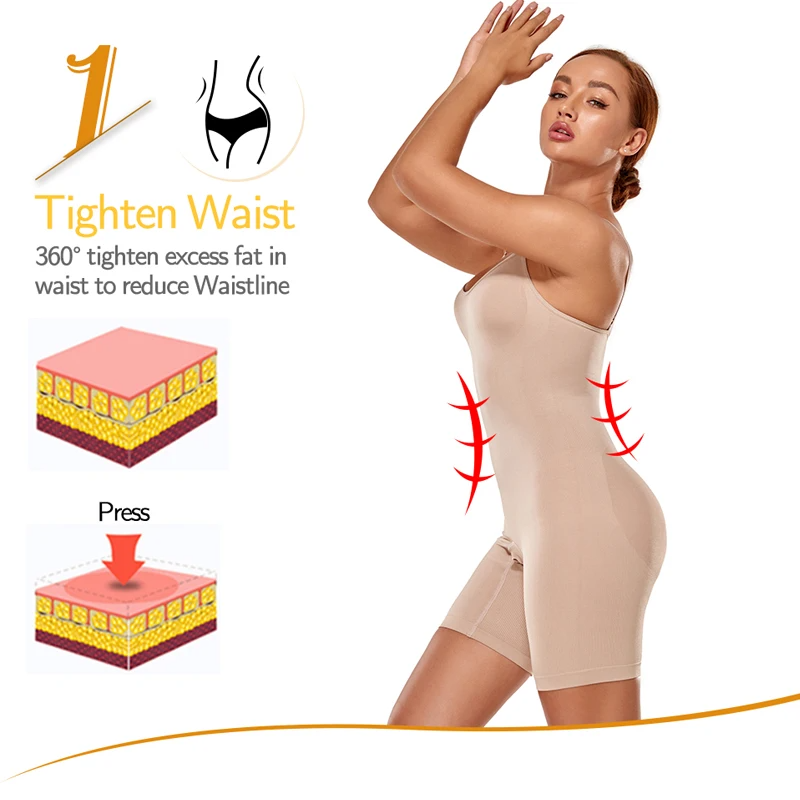 Seamless Bodysuit Compression Open Crotch Shapewear