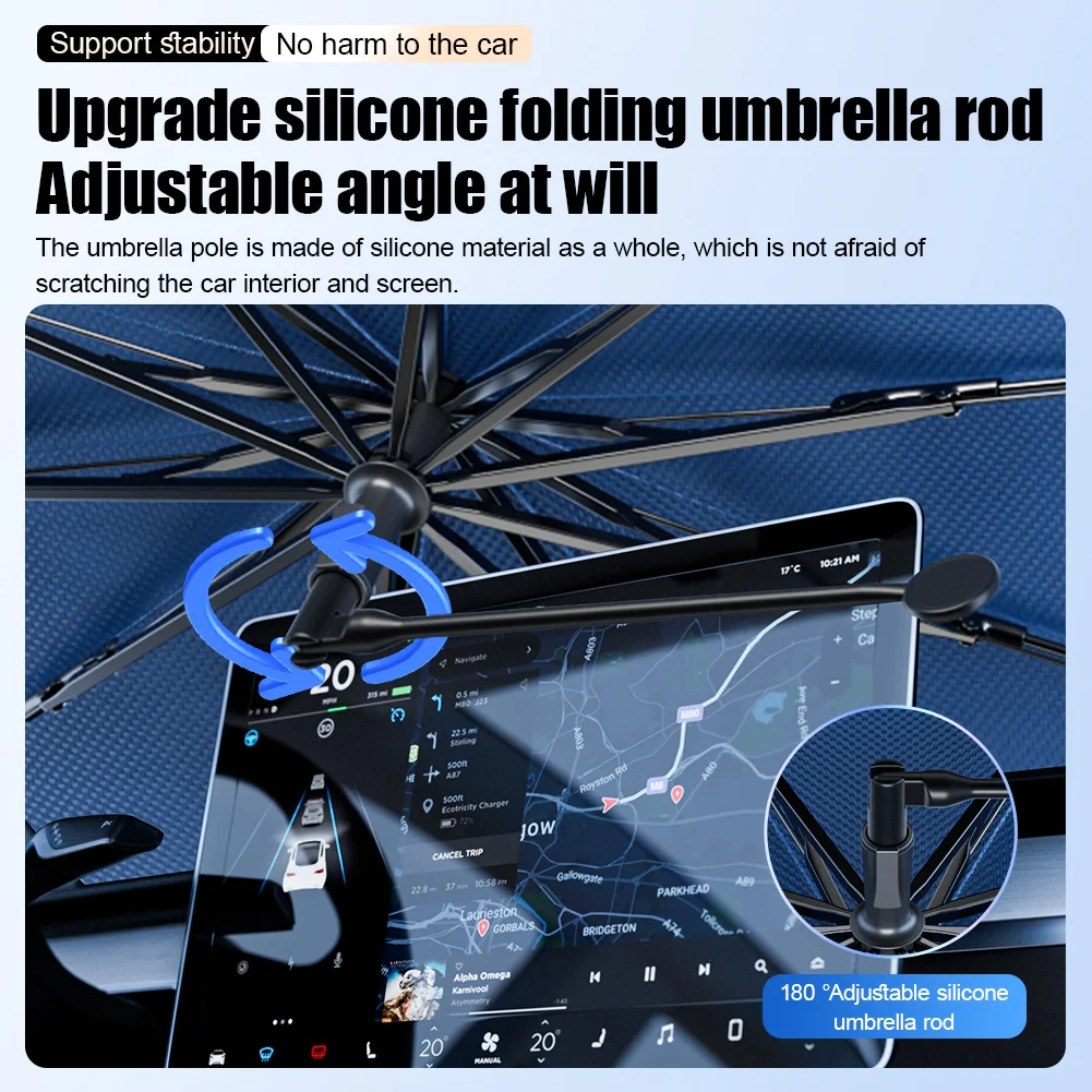 UV Protection Car Sunshade Umbrella with 360°Rotation
