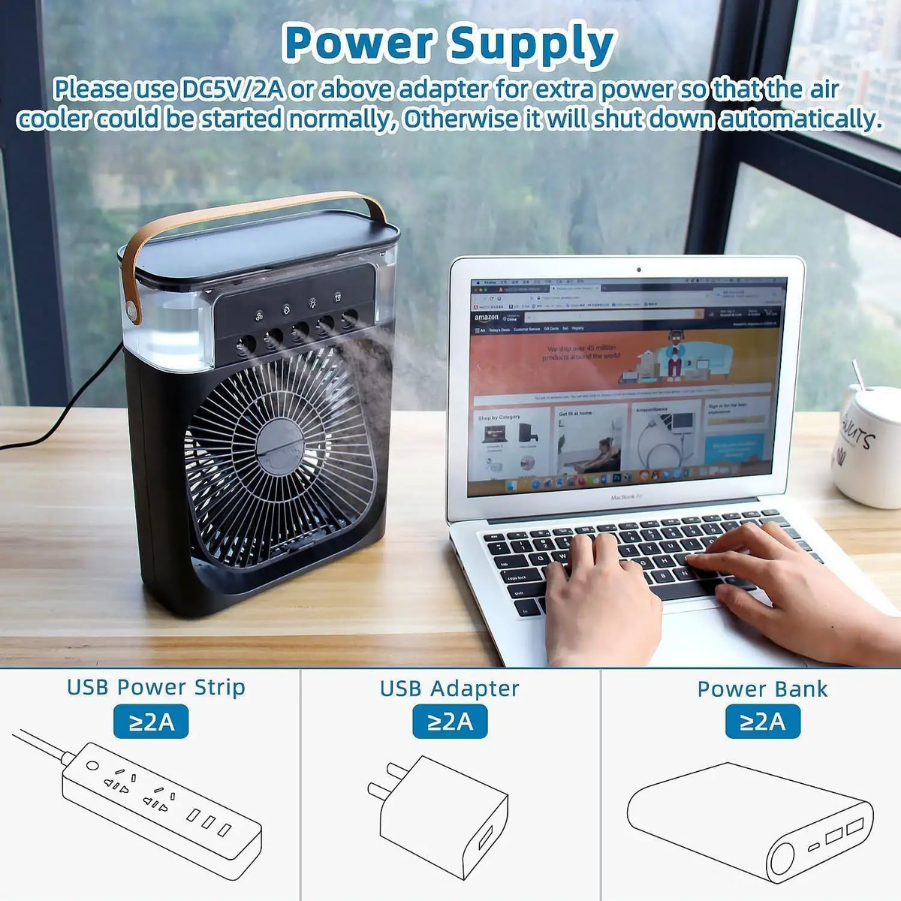 Portable 3 in 1 Mini Air Cooler Fan