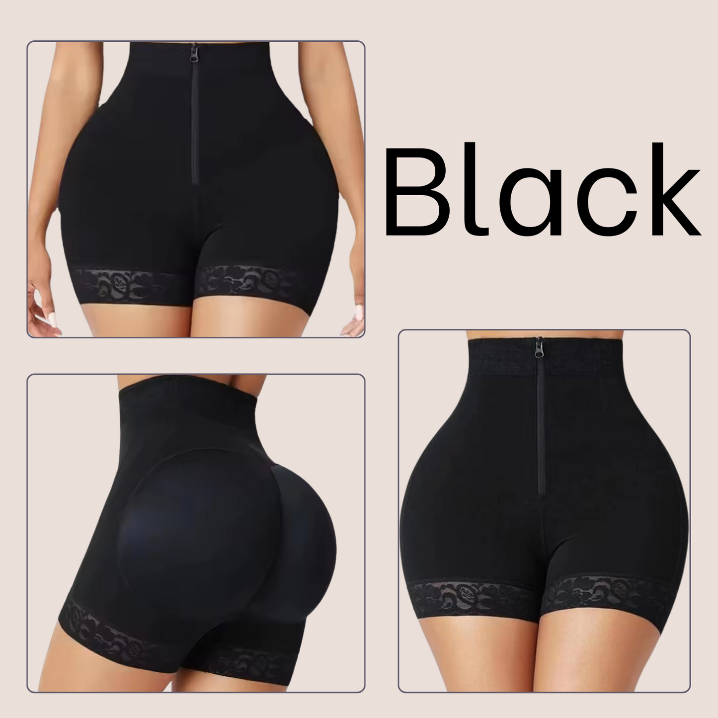 Zip up buttocks for woman body tightening and lifting