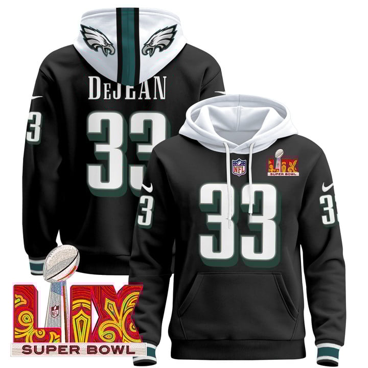 PHI Super Bowl LIX Patch Pullover Hoodie - All Stitched
