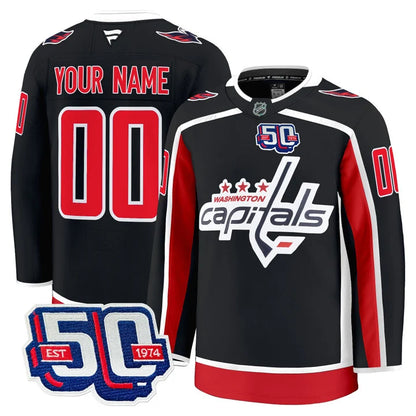 Washington Capitals 50th Anniversary Premium Custom Jersey - All Stitched