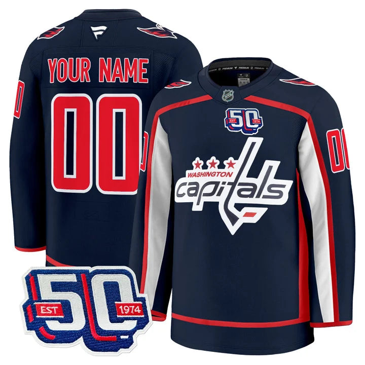Washington Capitals 50th Anniversary Premium Custom Jersey - All Stitched