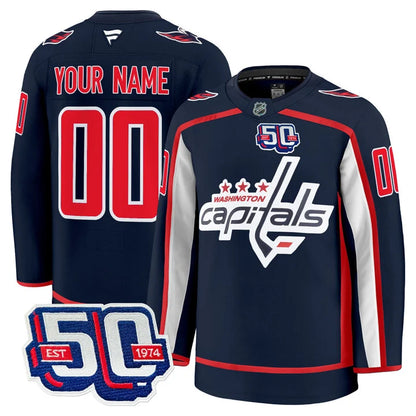 Washington Capitals 50th Anniversary Premium Custom Jersey - All Stitched