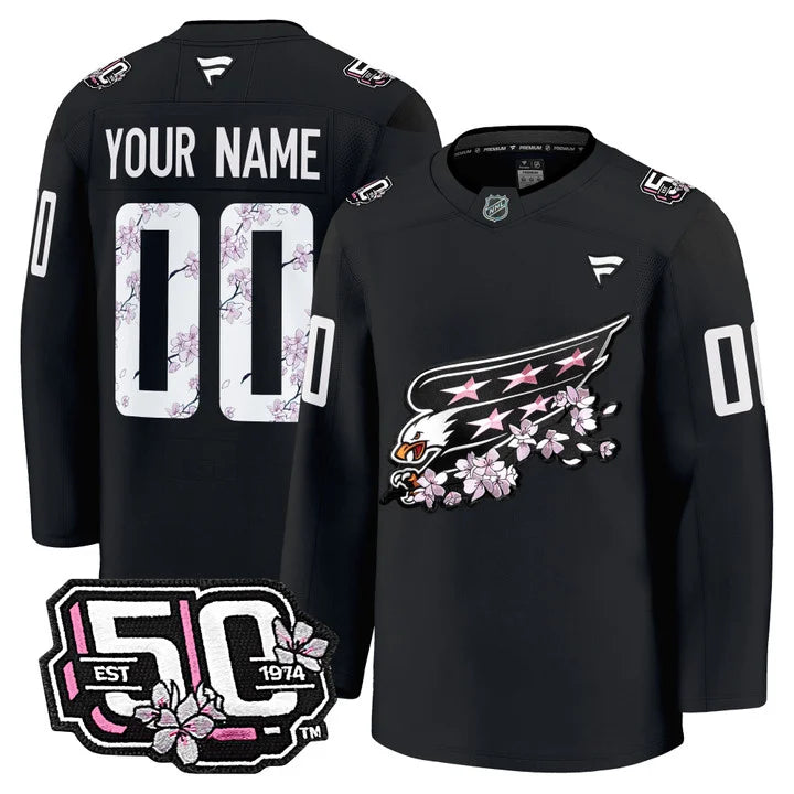 Washington Capitals 50th Anniversary Premium Custom Jersey - All Stitched