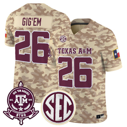 Aggies Camouflage ‘Honor and Support’ 2026 Vapor Limited Jersey - Stitched