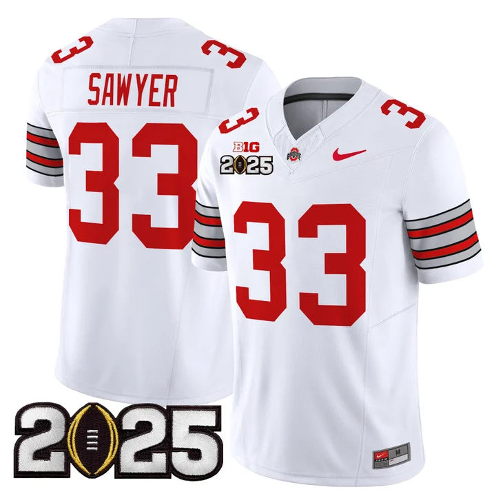 Ohio State Buckeyes 'Heritage Stripe' 2025 CFP Final Patch Vapor Limited Jersey - All Stitched