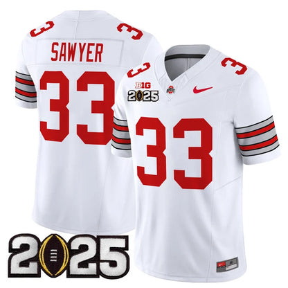 Ohio State Buckeyes 'Heritage Stripe' 2025 CFP Final Patch Vapor Limited Jersey - All Stitched