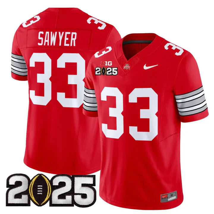 Ohio State Buckeyes 'Heritage Stripe' 2025 CFP Final Patch Vapor Limited Jersey - All Stitched