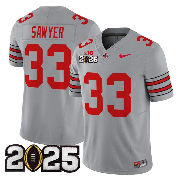 Ohio State Buckeyes 'Heritage Stripe' 2025 CFP Final Patch Vapor Limited Jersey - All Stitched