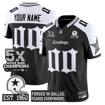 Custom DAL 'Gothic Lone Star Edition' 5x Champions Patch Vapor Limited Jersey - All Stitched