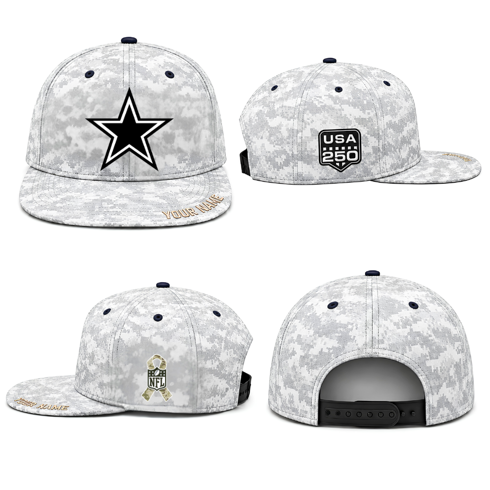 DAL Salute To Service Personalized Snapback Cap - Printed