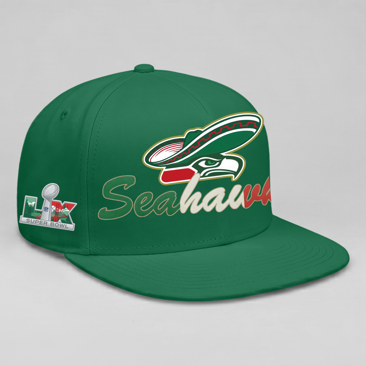 Seattle Seahawks Mexico Edition Personalized Snapback Cap - Printed