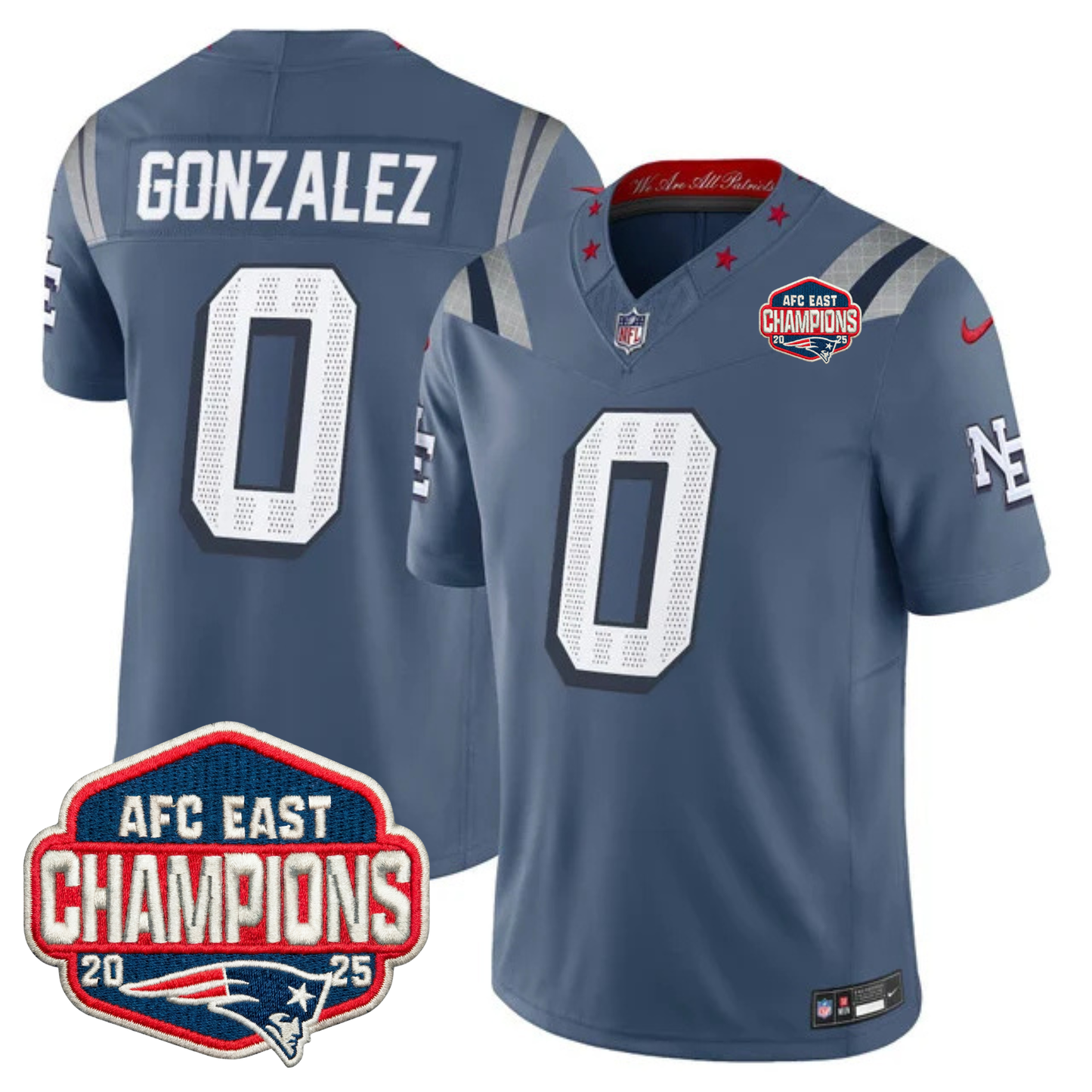 NE AFC East Champions Patch Vapor Limited Jersey - All Stitched n3