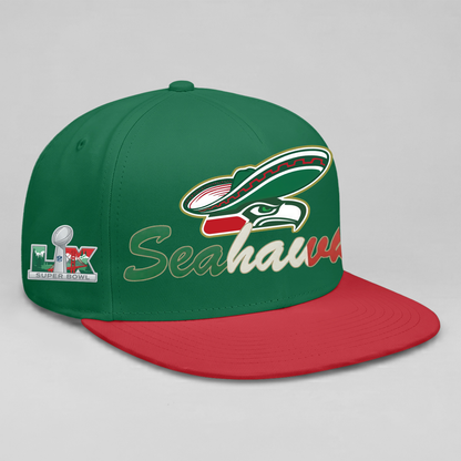 Seattle Seahawks Mexico Edition Personalized Snapback Cap - Printed
