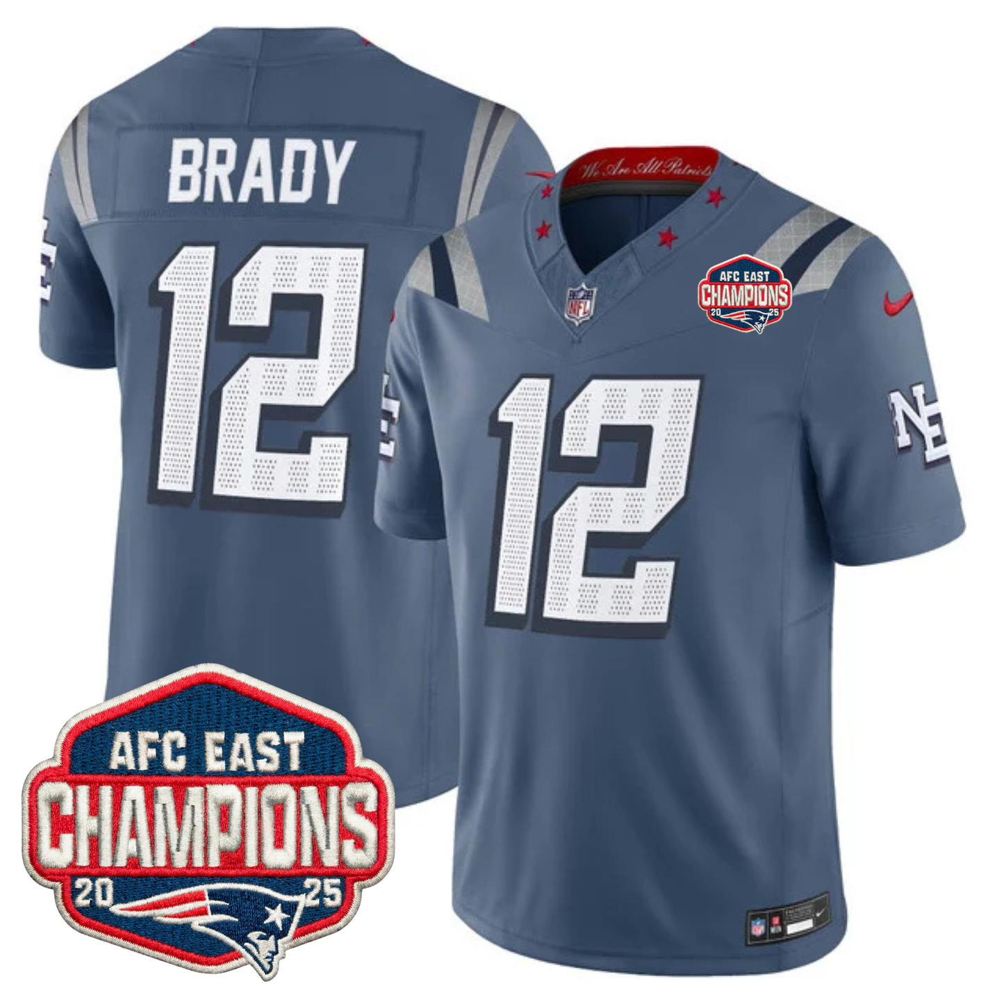 NE AFC East Champions Patch Vapor Limited Jersey - All Stitched