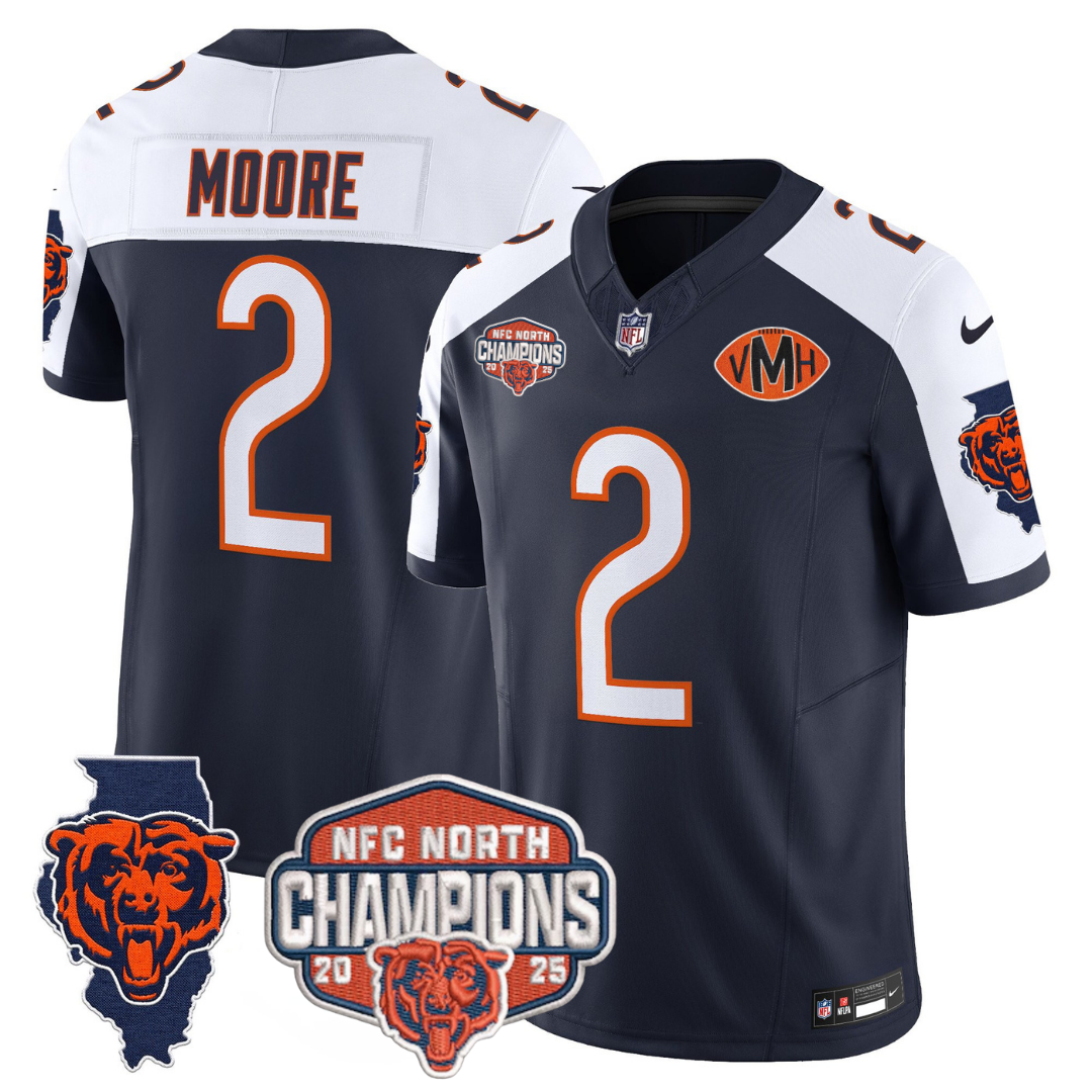 CHI 2025 NFC North Champions Patch Jersey V2 - All Stitched
