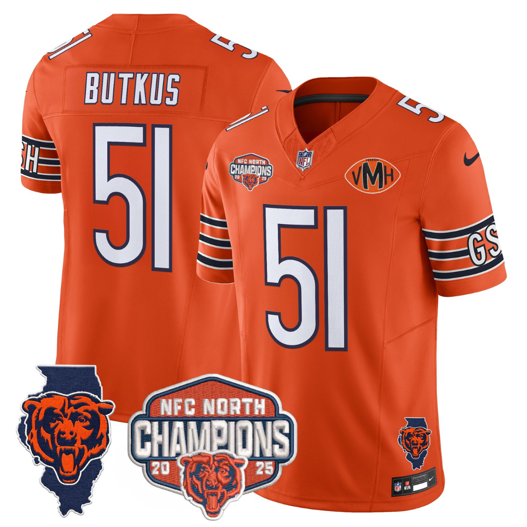 CHI 2025 NFC North Champions Patch Jersey V2 - All Stitched