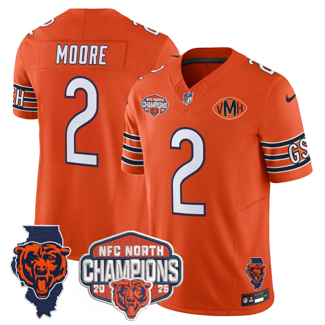 CHI 2025 NFC North Champions Patch Jersey V2 - All Stitched