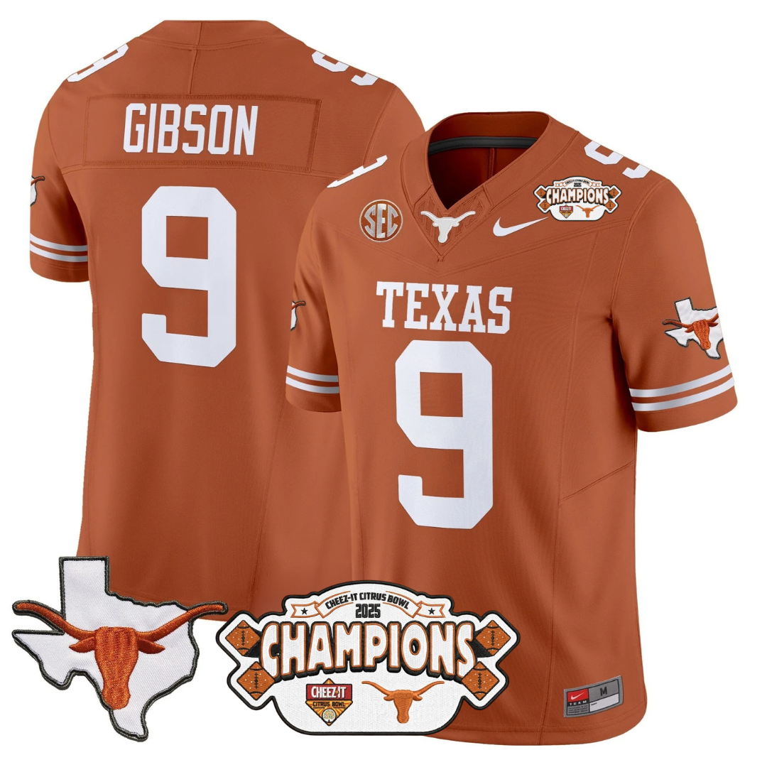 TEX 2025 State Map & Citrus Bowl Champions Patch Vapor Limited Jersey - All Stitched