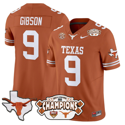 TEX 2025 State Map & Citrus Bowl Champions Patch Vapor Limited Jersey - All Stitched