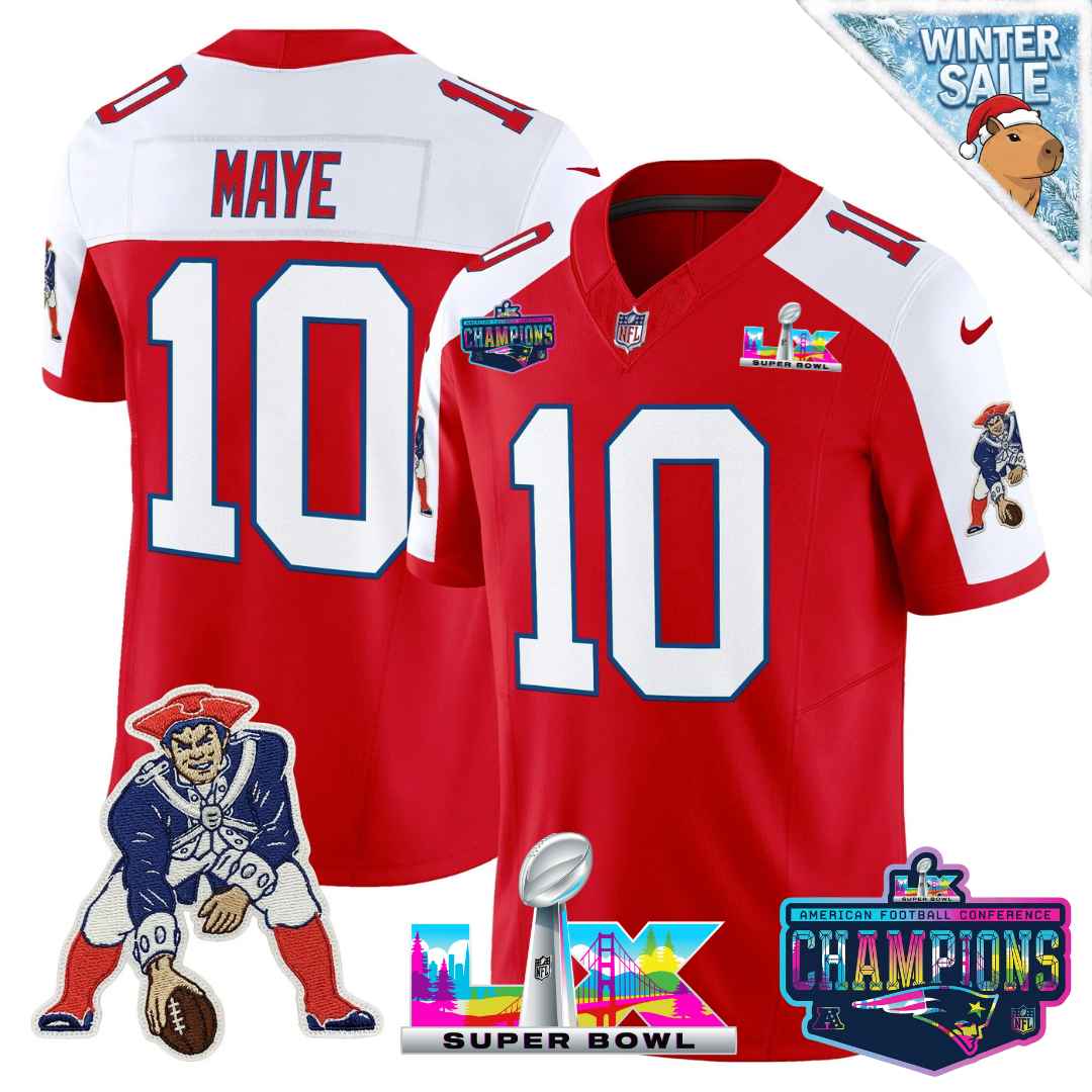 Men' NE 2025 Vapor Jersey - AFC Champions Limited Patch - All Stitched n15