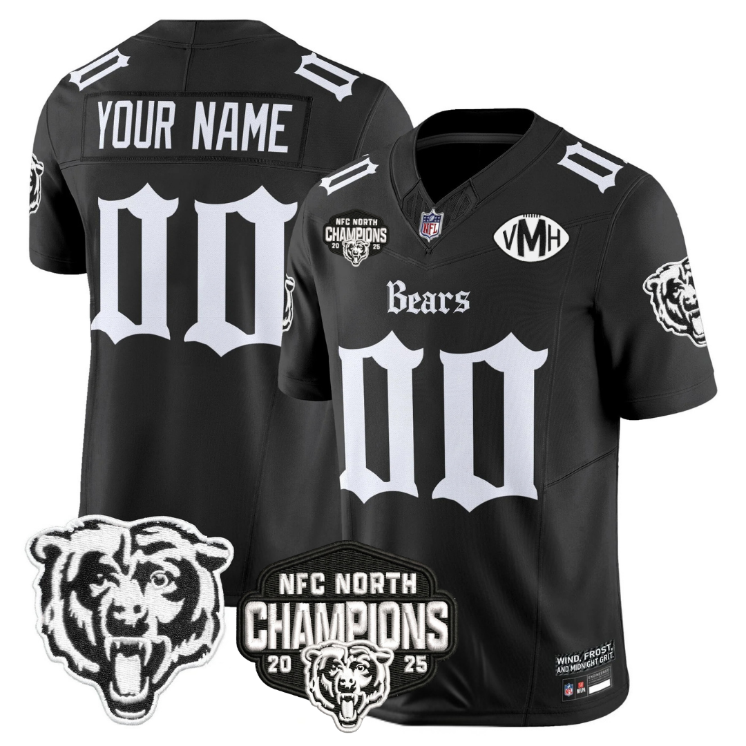 CHI 'Gothic Midway Legacy' NFC North Champions Patch Vapor Limited Jersey - All Stitched