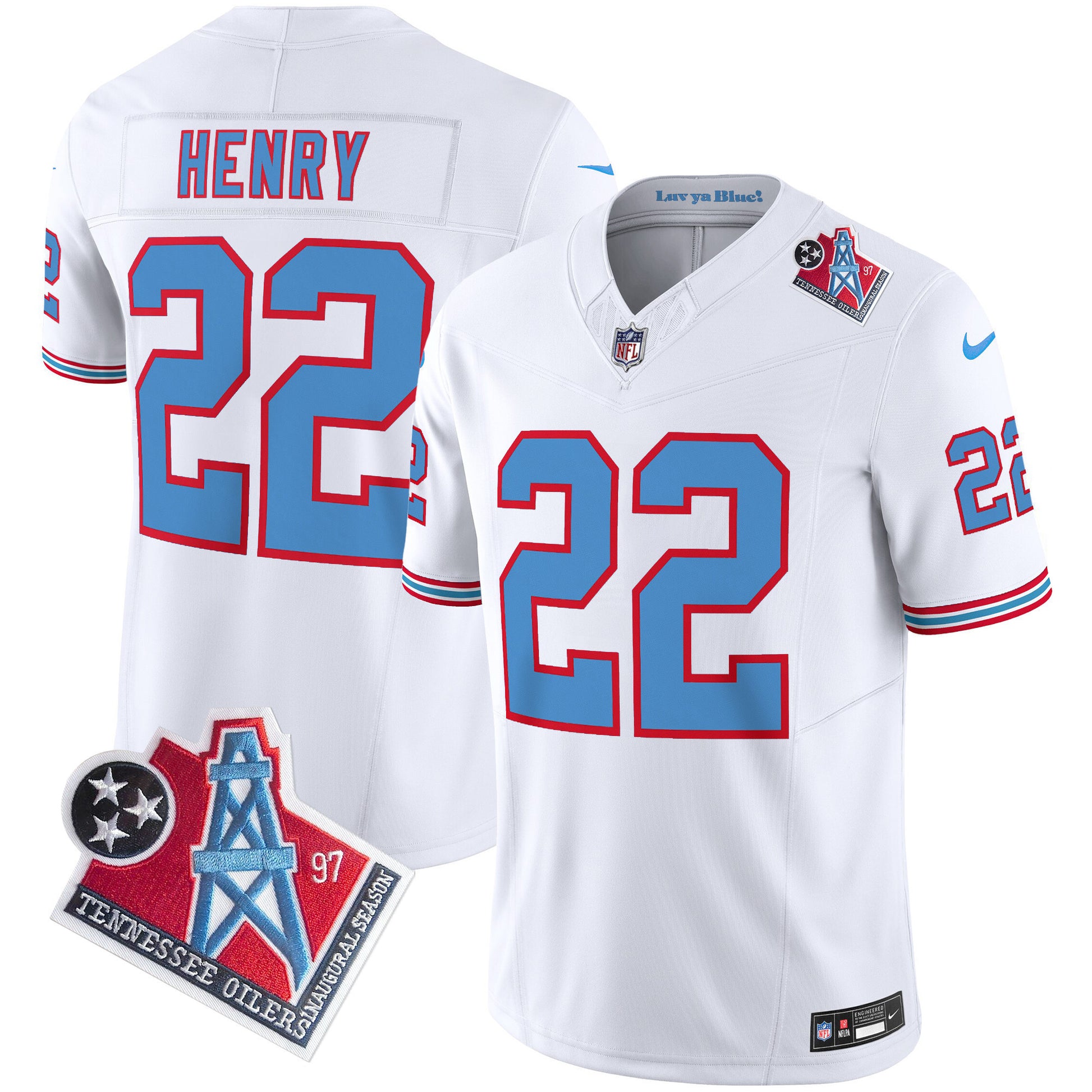 Men's Titans 1997 Throwback Limited Vapor Jersey V2 - All Stitched