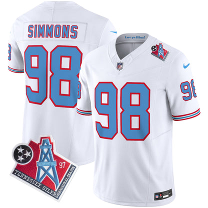 Men's Titans 1997 Throwback Limited Vapor Jersey V2 - All Stitched