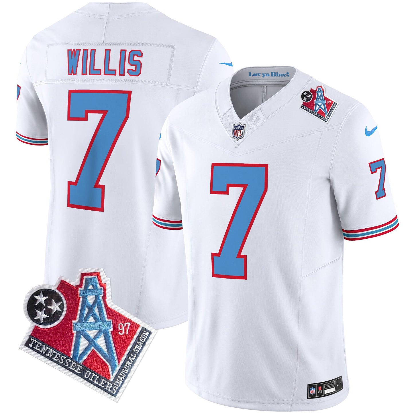 Men's Titans 1997 Throwback Limited Vapor Jersey V2 - All Stitched