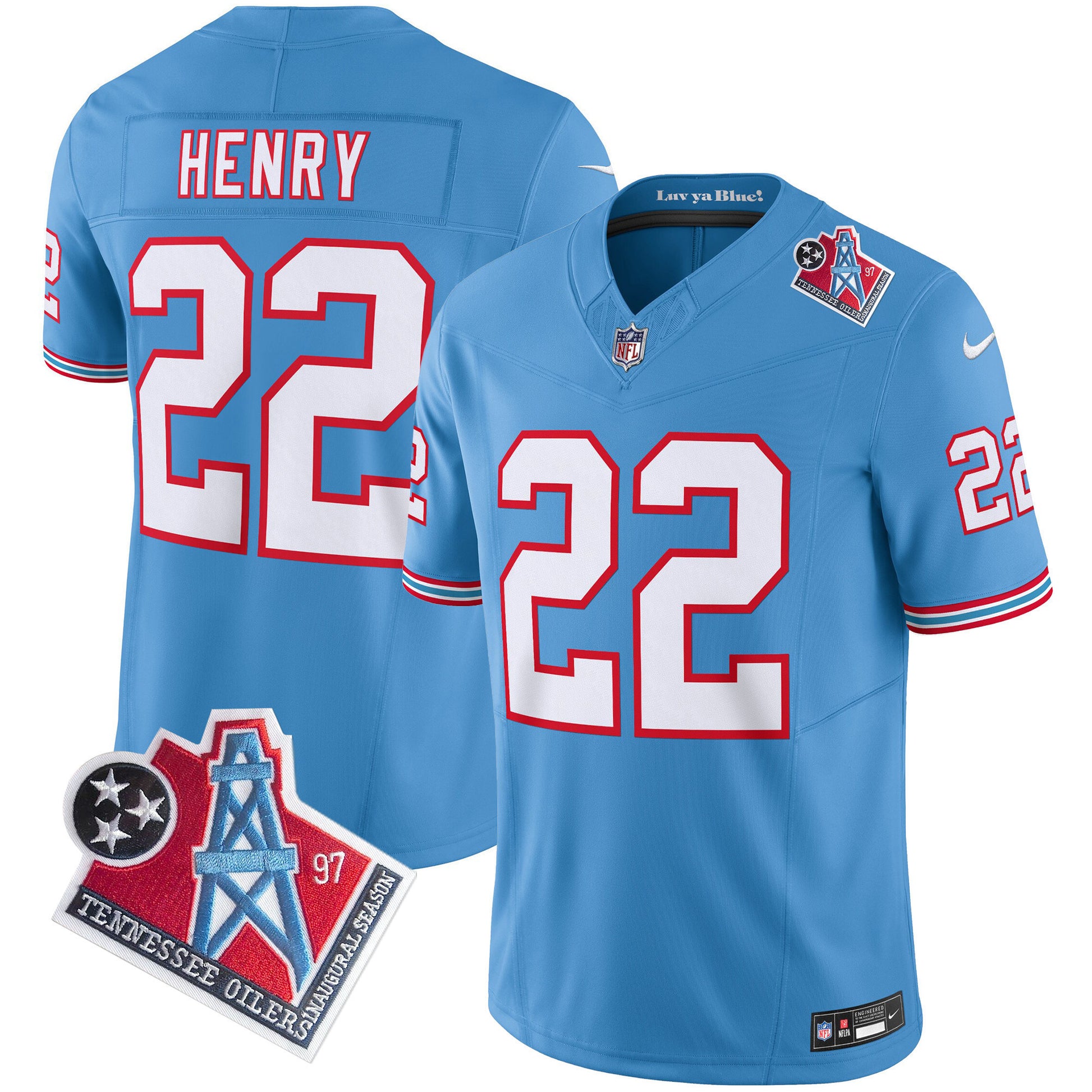 Men's Titans 1997 Throwback Limited Vapor Jersey V2 - All Stitched