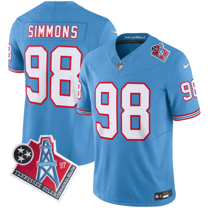 Men's Titans 1997 Throwback Limited Vapor Jersey V2 - All Stitched