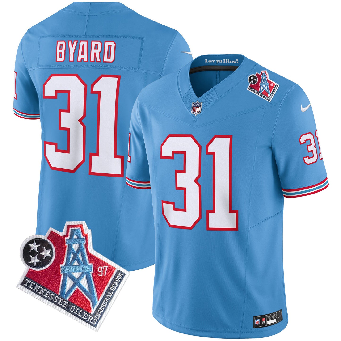 Men's Titans 1997 Throwback Limited Vapor Jersey V2 - All Stitched