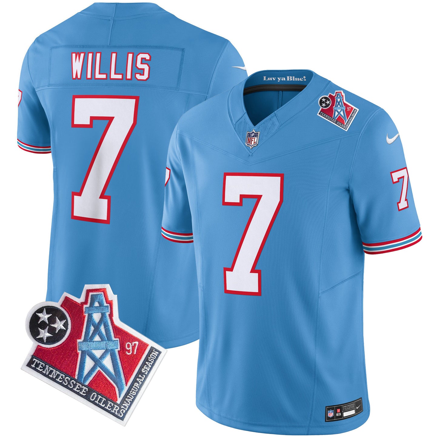 Men's Titans 1997 Throwback Limited Vapor Jersey V2 - All Stitched