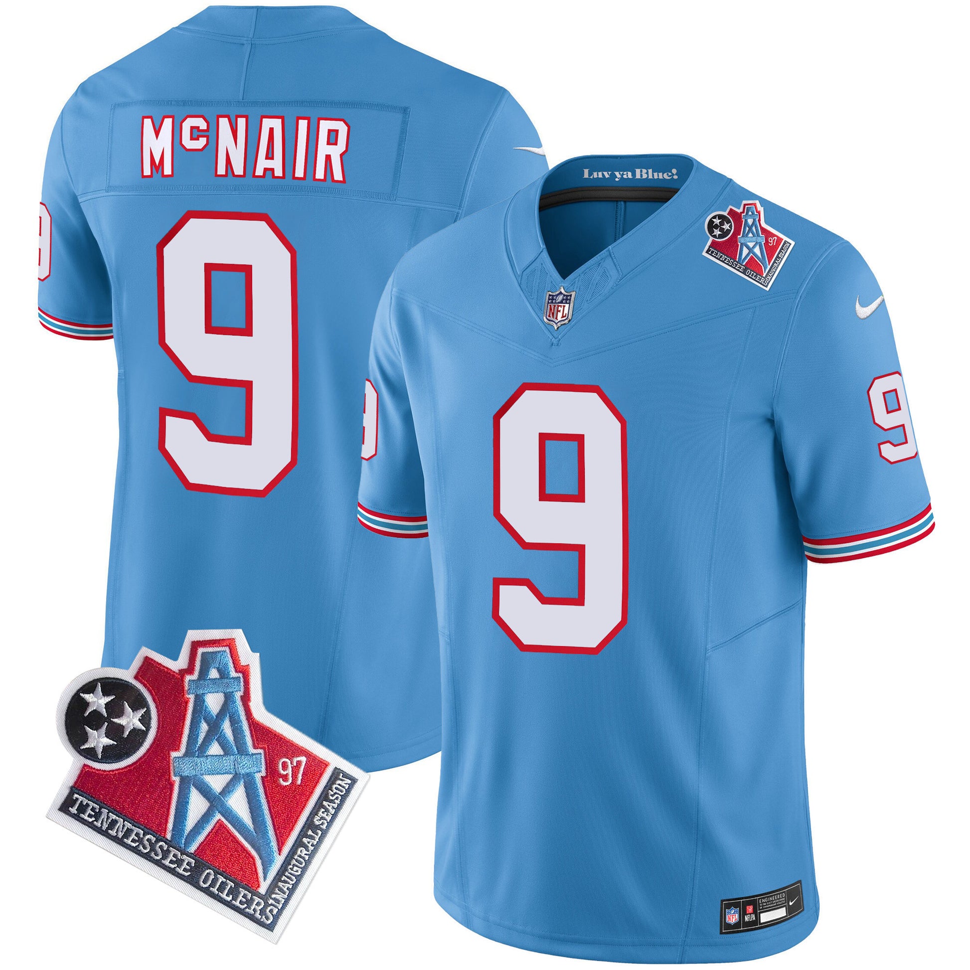 Men's Titans 1997 Throwback Limited Vapor Jersey V2 - All Stitched