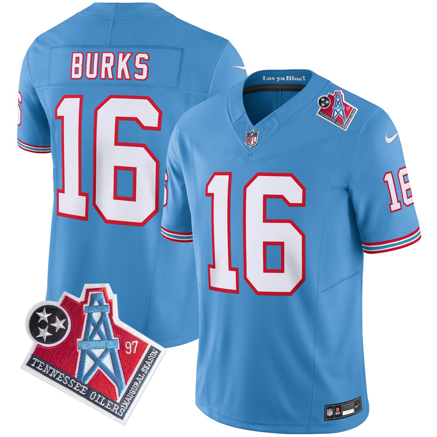 Men's Titans 1997 Throwback Limited Vapor Jersey V2 - All Stitched