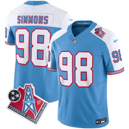 Men's Titans 1997 Throwback Limited Vapor Jersey V2 - All Stitched