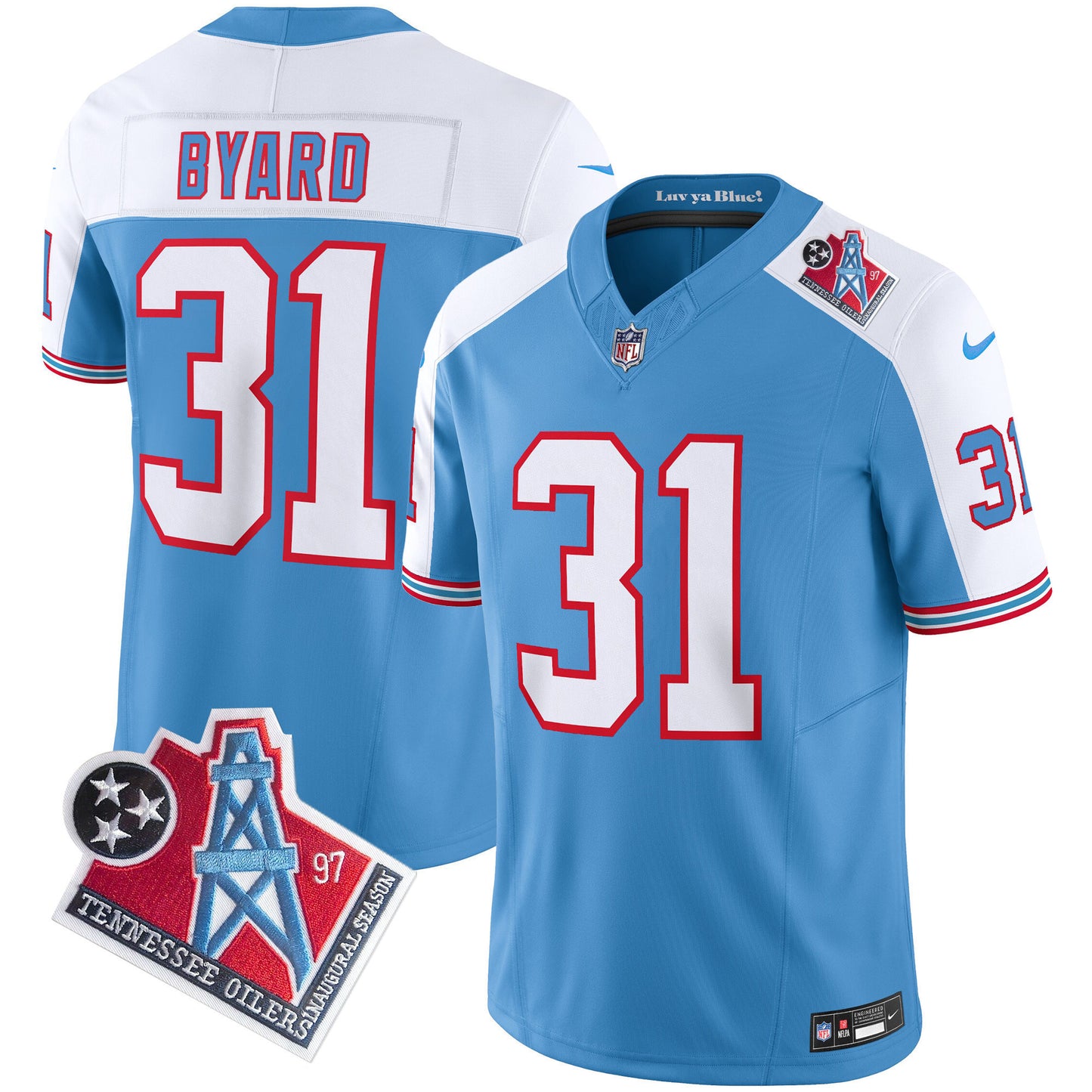 Men's Titans 1997 Throwback Limited Vapor Jersey V2 - All Stitched