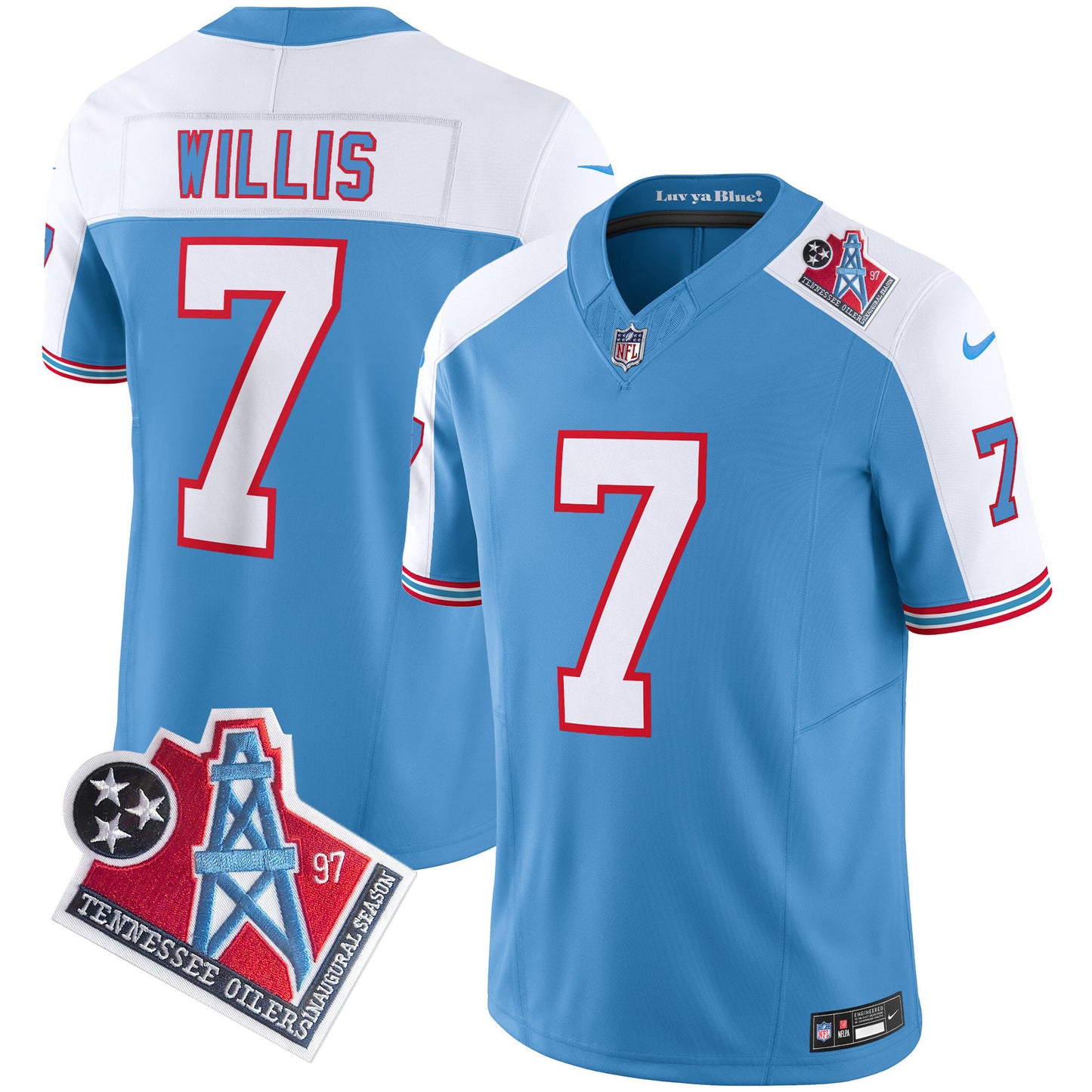 Men's Titans 1997 Throwback Limited Vapor Jersey V2 - All Stitched