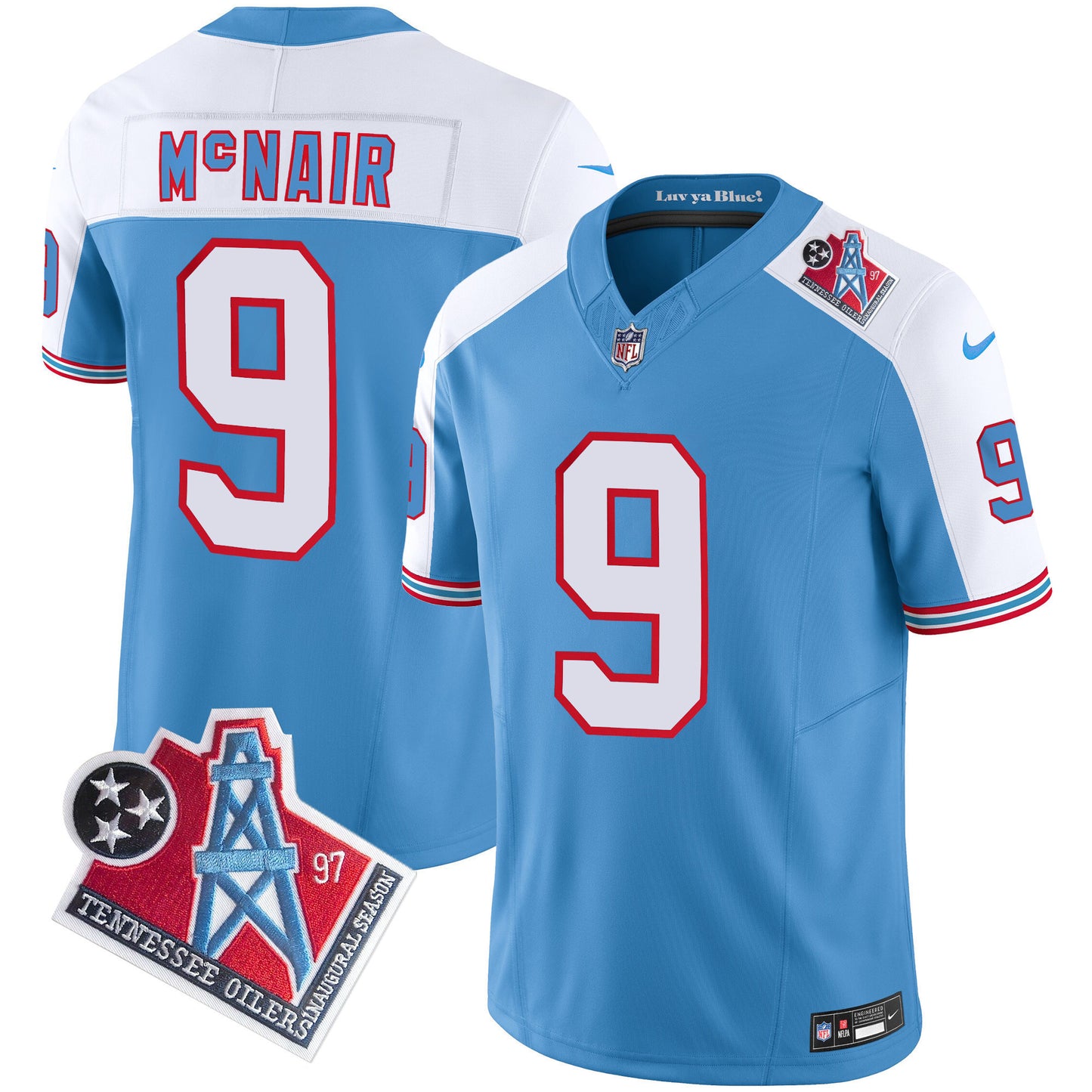 Men's Titans 1997 Throwback Limited Vapor Jersey V2 - All Stitched
