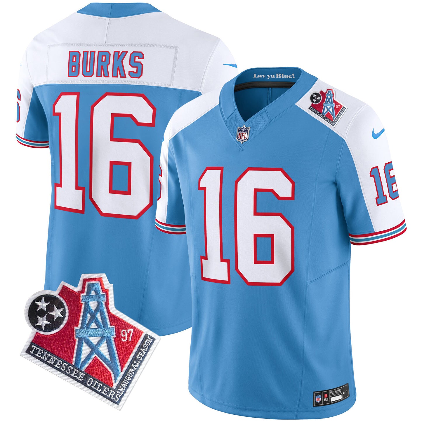 Men's Titans 1997 Throwback Limited Vapor Jersey V2 - All Stitched