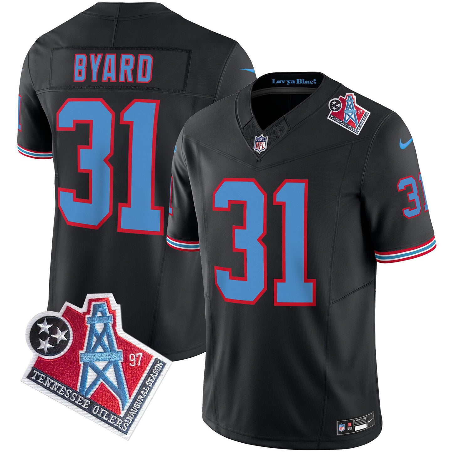 Men's Titans 1997 Throwback Limited Vapor Jersey V2 - All Stitched