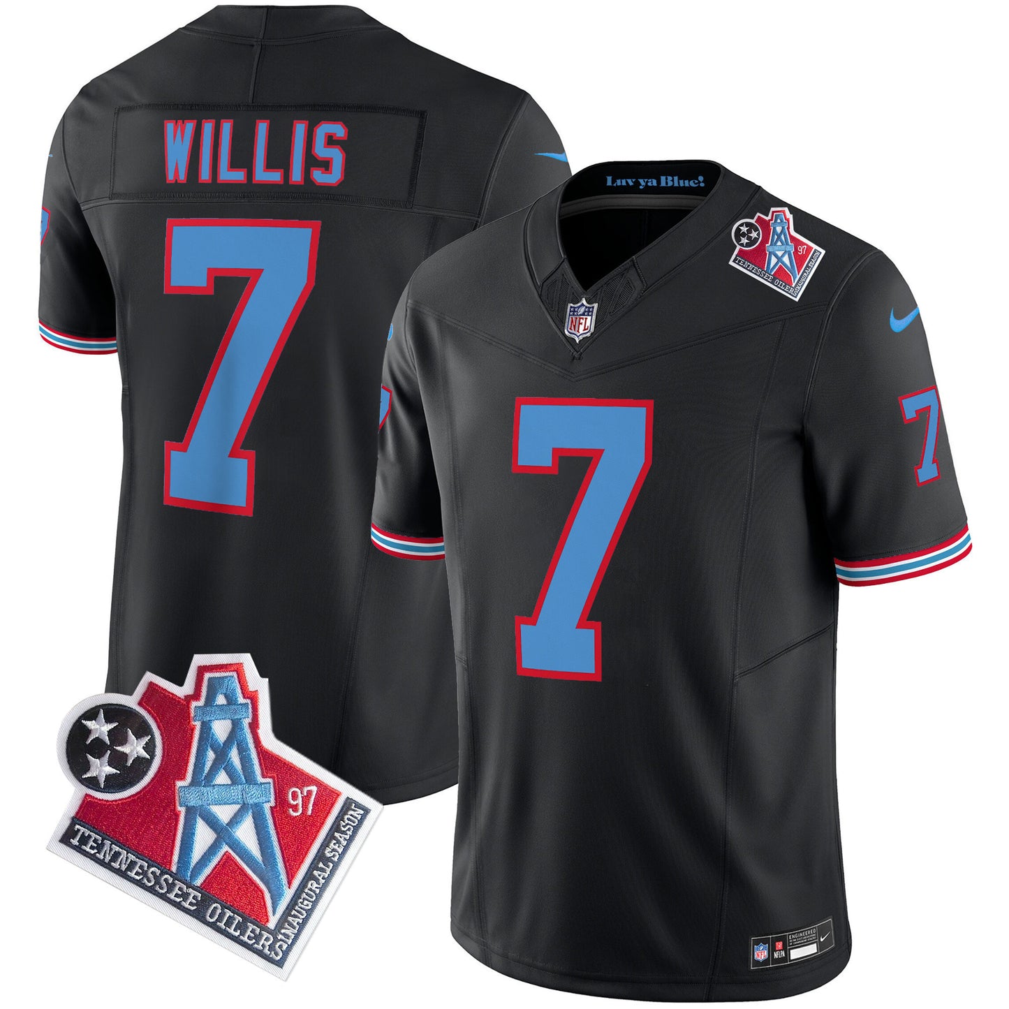 Men's Titans 1997 Throwback Limited Vapor Jersey V2 - All Stitched