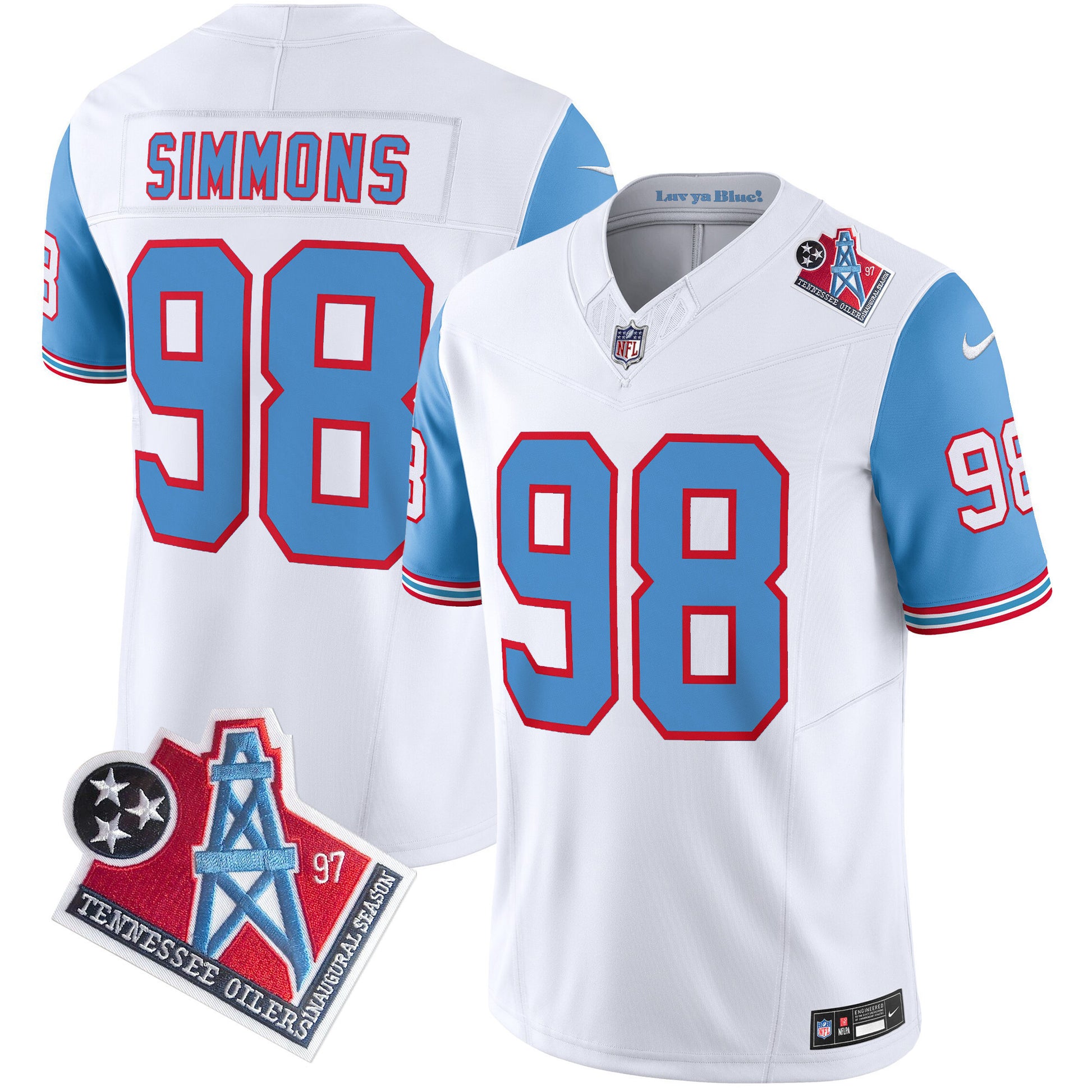 Men's Titans 1997 Throwback Limited Vapor Jersey V2 - All Stitched