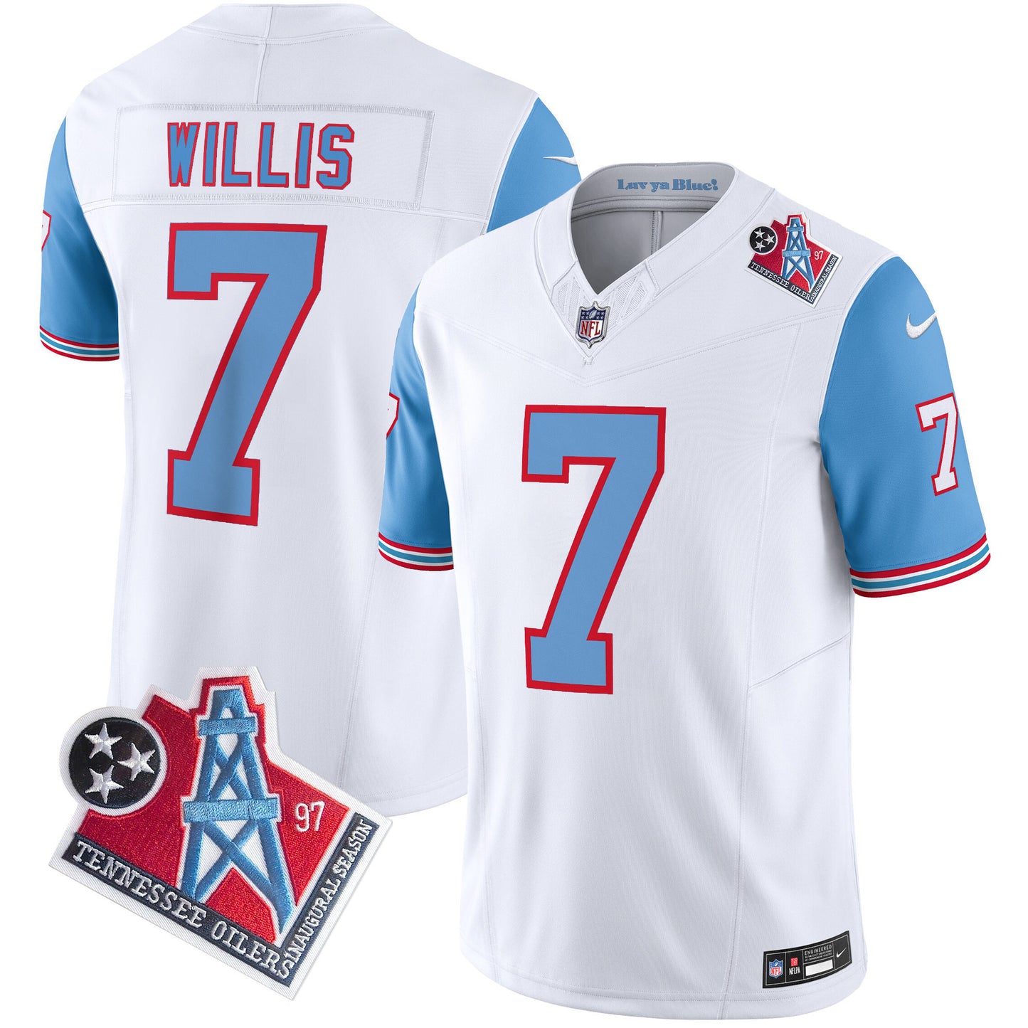 Men's Titans 1997 Throwback Limited Vapor Jersey V2 - All Stitched