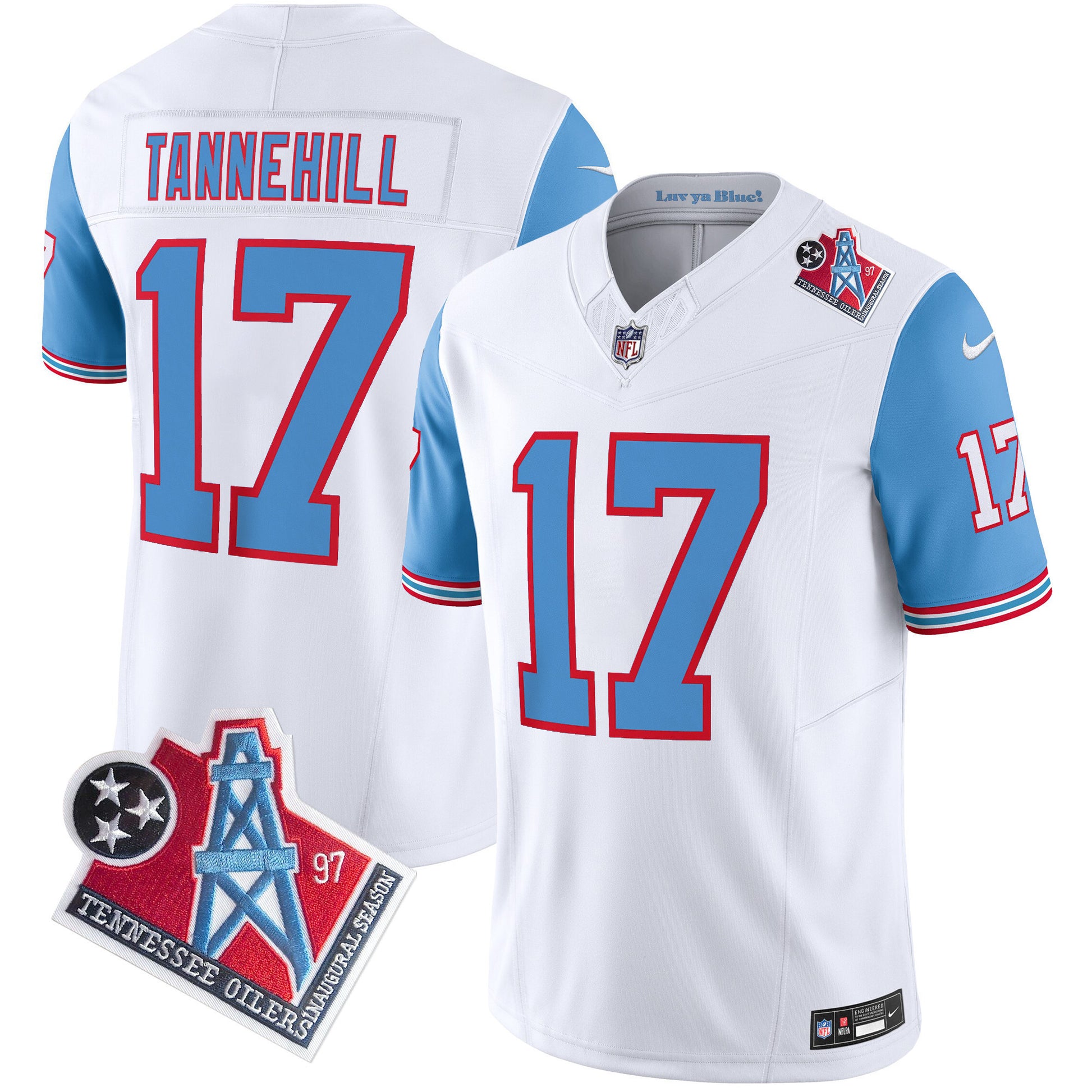 Men's Titans 1997 Throwback Limited Vapor Jersey V2 - All Stitched